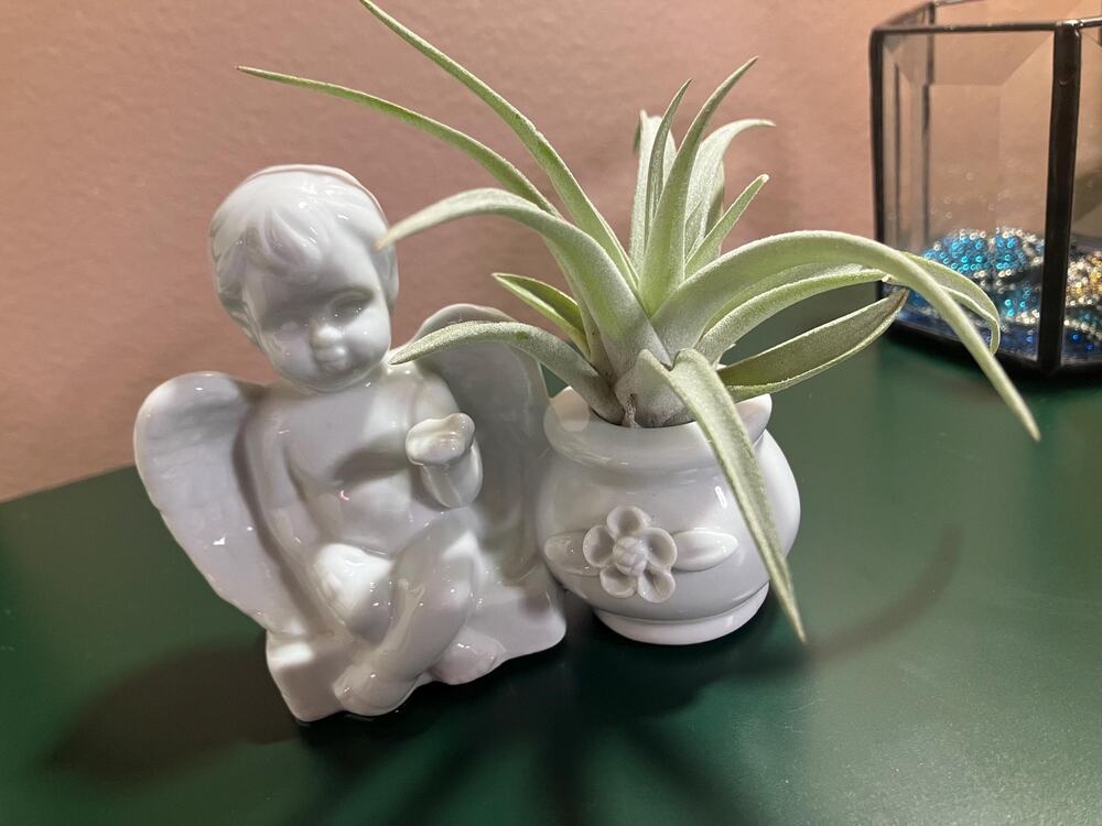 White Ceramic Cherub Angel Planter Vase | Cottagecore Romantic Decor